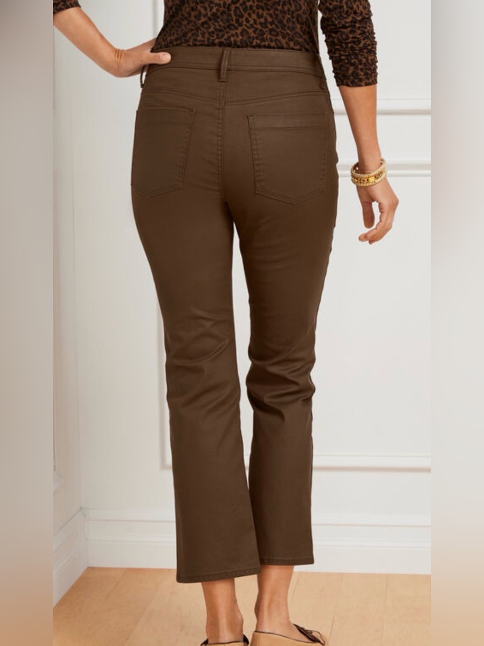 NWT- TALBOTS COATED DEMI BOOT CROP JEANS